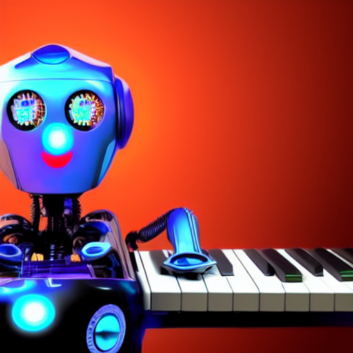 Robot with a piano