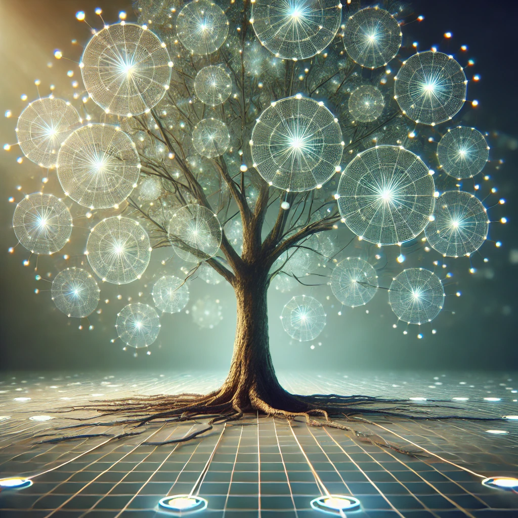 Illustration of a tree with data nodes